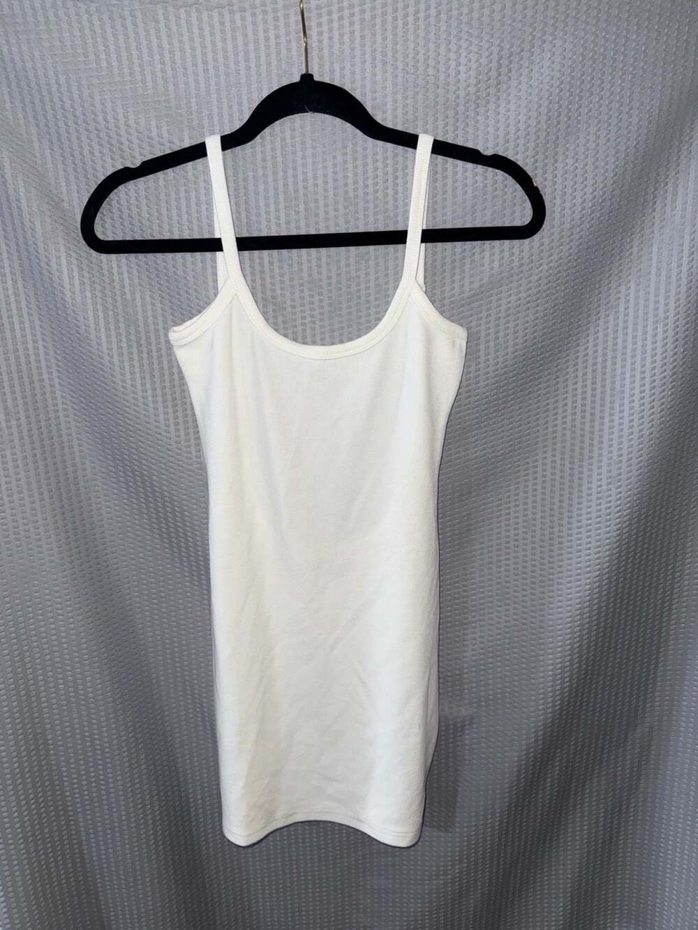 Edikted White Ribbed Scoop Back Mini Dress Size XS